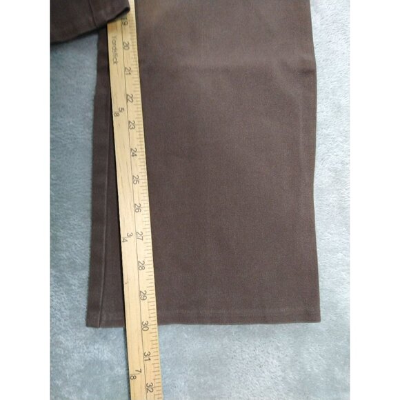 Ralph Lauren Pants Womens 12 Brown Chino Straight Leg Flat Front High Rise Twill - Picture 5 of 9